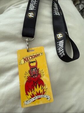 Neck Deep Yellow Tour Pass with Hopeless Records Black Lanyard
